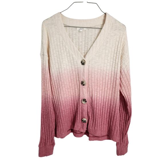 Maurices Pink Ombre Button Down Sweater - Women's Medium - Picture 1 of 4